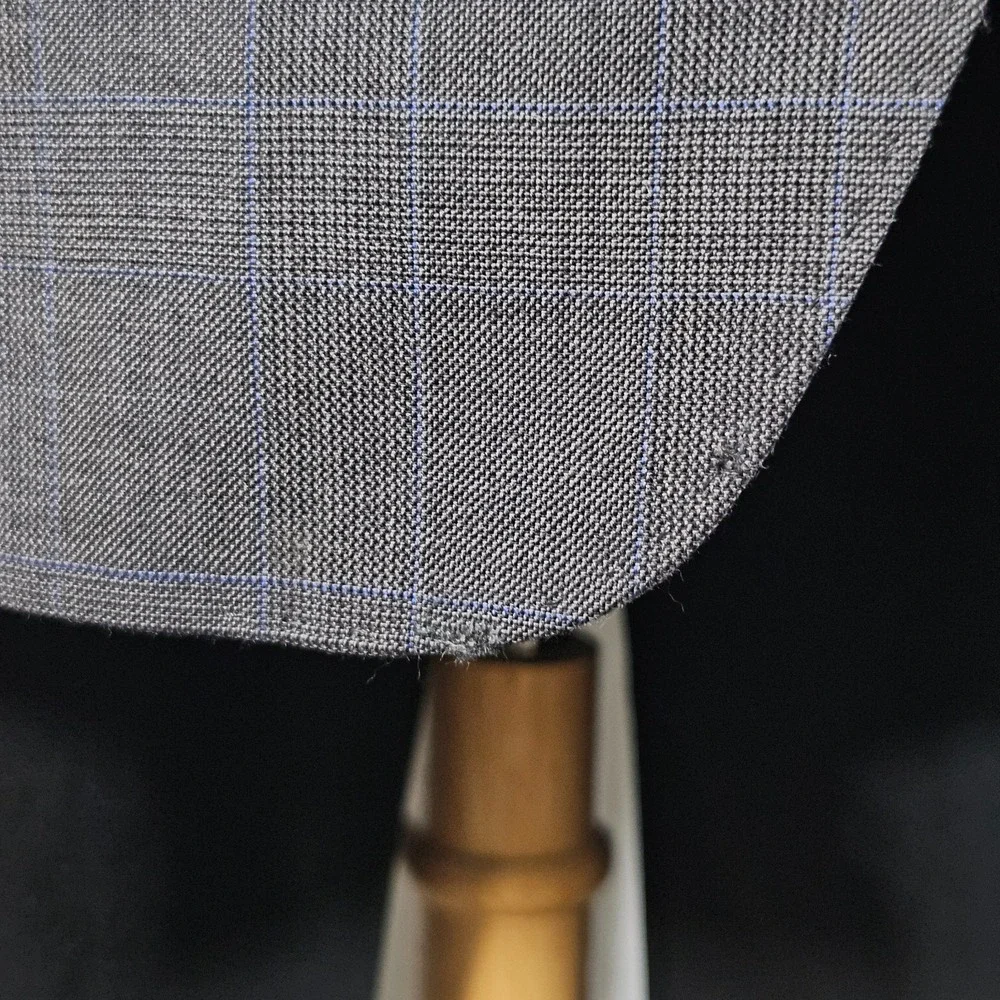 Lauren Ralph Lauren Men's‎ Sport Coat Blazer Two Button Gray Plaid Wool Slim 48L